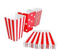 BangShou 60 Pièces Boîtes de Pop-Corn, Mini Contenants de Bonbons en Papier pour Les Soirées Cinéma, Carnaval, Fêtes, Théâtre Et Fêtes (Rouge)