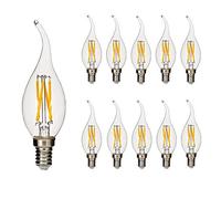 BANGSHUO Lot de 10 ampoules LED vintage candélabre E14 4 W C35 400 lm Blanc chaud 2700 K Chandelier Ampoules C35 Filament Ampoule bougie Pointe flamme Non Intensité variable