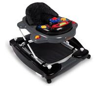 Baninni Trotteur Classic 2-en-1 black dots - pour bébé avec fonction balançoire à roulettes, lumière, musique, centre de jeu Table à manger pour bébé pliable à partir de 6 mois