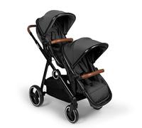 Baninni Poussette Double Duett Luiz - Assises convertible en nacelle - Usage simple ou double - De la naissaince jusqu’à 36kg - Sièges reversible-gris