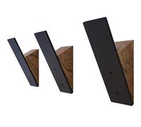 Banisel Porte-manteau mural en bois et acier, parfait pour les entrées d'entrée, organisation élégante dans un paquet, crochet mural idéal pour n'importe quelle pièce