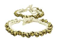 Banithani Bracelet de cheville Ghungroo doré fait à la main pour danse orientale traditionnelle indienne, One Size, Métal, laiton