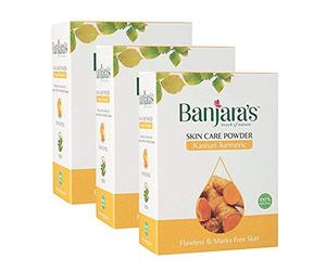 Banjara's Kasturi Curcuma Lot de 3 paquets de 3 poudres de soin pour la peau 300 g