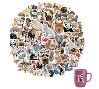 banjiabb 100 Autocollant Animaux, Stickers Animaux Réalistes, Imperméables, Pour Valises, Planches à Roulettes, Ordinateurs, Bois, Métal, Verre, Plastique