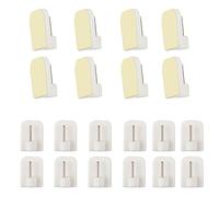BANJILI 20 Crochets Rideaux Autocollants sans Percage - Support Tringle Adhésif pour Barre à Rideau - Accroche Rideau Solide pour Cuisine, Salle de Bain（20 Pcs）
