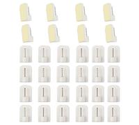 BANJILI 30 Crochets Rideaux Autocollants sans Percage - Support Tringle Adhésif pour Barre à Rideau - Accroche Rideau Solide pour Cuisine, Salle de Bain（30 Pcs）