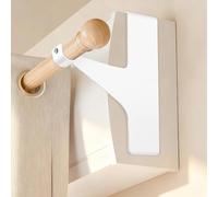 BANJILI Support de Tringle Rideau Sans Perçage Ultra-Résistant - Fixation Adhésive Renforcée pour Coffre de Volet Roulant - Support Métal Robuste 19-28 mm (Blanc-2 Supports)