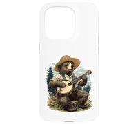 Banjo Bear Folk Music Player Salopette Chapeau de Paille Coque pour iPhone 15 Pro