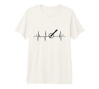 Banjo Heart Line Bluegrass Artist Cardiogram T-Shirt Haut de Gamme