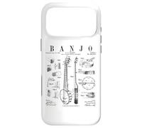 Banjo Instrument de Musique Vintage Brevet Dessin Imprimé Coque pour iPhone 17 Pro Max