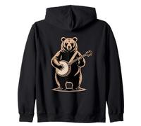 Banjo Jouant de la Musique Country Ours Bluegrass Sweat à Capuche