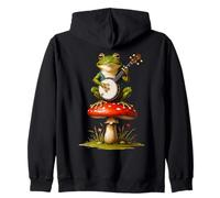 Banjo Jouant Grenouille sur Champignon Naturecore Jeunes Femmes Filles Sweat à Capuche