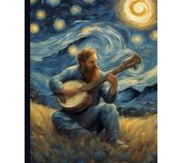 Banjo notebook: Bluegrass folk instrument journal notepad. Whimsical funny van gogh painting style.