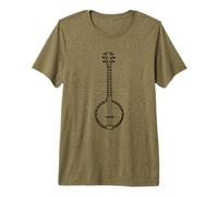 Banjo One Line Drawing Country Music T-Shirt Haut de Gamme