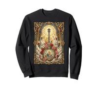 Banjoist Banjoist Coquette Catholique Sacrée Vintage Roses Sweatshirt