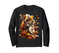 Banjoist Écureuil Jouant Banjo Picker Automne Feuilles Automne Manche Longue