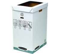 Bankers Box 0193201 Lot de 5 bacs de recyclage en carton, FSC, blanc/gris