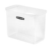 BANKERS BOX 1 boîte de rangement portable en plastique avec rails de suspension, poignée latérale, bac de rangement, lettres