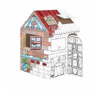 Bankers Box Cabane en carton Snacks, à colorier, à peindre, idéal pour vos enfants, Maison de jeu en carton recyclable très résistant, 120 x 95.7 x 80.5 cm, 4 fenêtres, à partir de 3 ans, 1232501