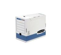 Bankers Box by Fellowes Boîte d'archives System Dos 20 cm Montage auto Carton recyclé Blanc/Bleu
