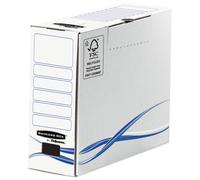 Bankers Box Boîte archives format A4 Basic en carton 100% recyclé certifié FSC montage manuel - Dos 10 cm - Blanc - Lot de 25