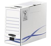Bankers Box Boîte archives format A4 Basic en carton 100% recyclé certifié FSC montage manuel - Dos 15 cm - Blanc - Lot de 25