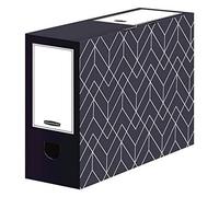 Bankers Box Boite d'archives Déco 100mm, formes géométriques, montage manuel, très solide, 3 zones d'étiquetage, bleu nuit, Lot de 5, 4482901