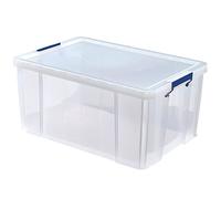 Bankers Box Boîte de rangement ProStore 70 L, 30 x 58 x 38.5 cm, avec couvercle et poignées, format A4, empilable, plastique transparent sans BPA, 7731001