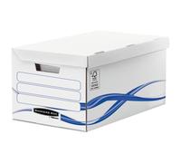 Bankers Box Caisse archives 52 x 35 x 26 cm Basic en carton montage facile - Blanc - Lot de 10