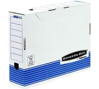 Bankers Box Fellowes 0023601 Boîte d'archives System format A3 - Montage automatique - Dos de 10cm Bleu/Blanc - Lot de 10