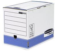 BANKERS BOX Fellowes 0028501 Boite d'Archives System A4 Montage Automatique Dos de 20 cm Bleu Lot de 10