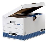 Fellowes Boîtes D'archivage À Couvercle Rabattable Maxi Bankers Box, Blanc/Bleu