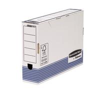 BANKERS BOX Fellowes Boîte d'archives System format folio - Montage automatique Dos de 8cm Bleu/Blanc Lot de 10-0023701