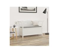 Vidaxl Banc Blanc 107x45x75,5 Cm Bois De Sapin Solide