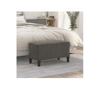 Bankje 70x35x41 cm fluweel donkergrijs349398