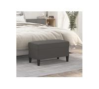 Bankje 70x35x41 cm kunstleer grijs349394