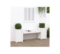 Bankje met plantenbakken 180x36x63 cm grenenhout wit825164
