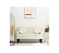 vidaXL Banc avec dossier 119,5×64,5×75 cm velours crème
