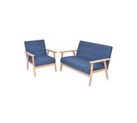 Bankstel stof blauw 2-delig274912
