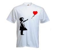 Banksy Ballon Girl T-Shirt Homme - Blanc - Small