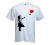 Banksy Ballon Girl T-Shirt Homme - Blanc - Small