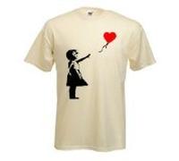 Banksy Balloon Girl T-Shirt Homme, crème, M