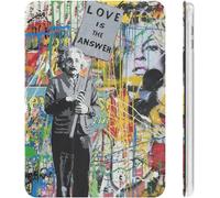 Banksy Banksy Einstein Love Is The Answer Étui Pour Ipad 2020 (10.2in) Avec Porte-Stylos, Résistant Aux Chocs, Mise En Veille/Réveil Automatique, Coque De Protection Transparente À Trois Volets