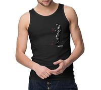 Banksy Débardeur sans manches pour homme Motif graffiti Inscription Man Waiting in Vain Noir, Noir , S