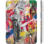 Banksy Einstein Love Is The Answer Coque Pour Ipad 2020 En Tpu Résistant Aux Chocs, Réglage Automatique De L'angle De Veille/Réveil, Jolie Coque De Protection Transparente 10.2in