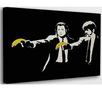 Banksy Graffiti Toile Art Décor Pulp Fiction Banana Guns Tableau Street Art Impression sur Toile Tableau Décoration murale salon moderne Avec Cadre (Pulp Fiction Banana Guns, 30x50cm(11.8x19.7inch))