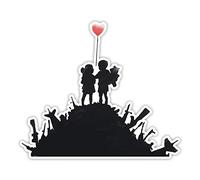 BANKSY Kids on Guns Motif | Décoration murale graffiti Autocollant en vinyle | Urban Art fenêtre, voiture, ordinateur portable Autocollant - Small - 5x6cm