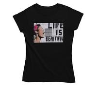 Banksy Life is Beautiful T-shirt pour femme, Noir , M