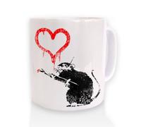 Banksy Love Rat Printed Mug (Standard Size Mug/White Mug)