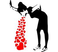 Banksy Love Sick - Iconic Graffiti Wall Sticker (Large: 60cm x 80cm / 24 x 32) by Broomsticker